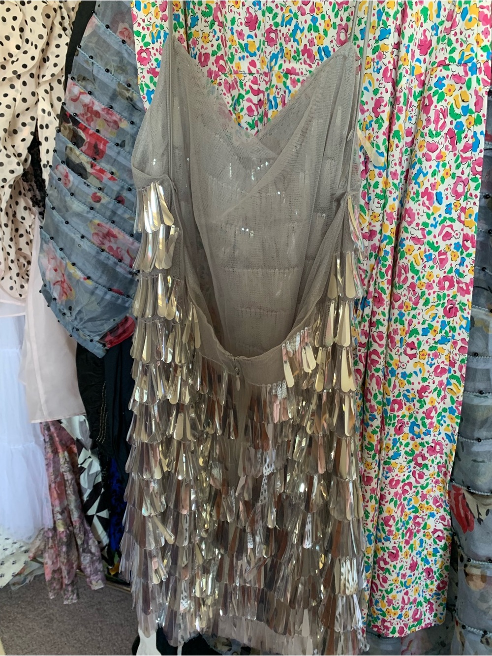 Brand New Retrofete Metallic Fringed Mini Dress - Picture 5 of 5
